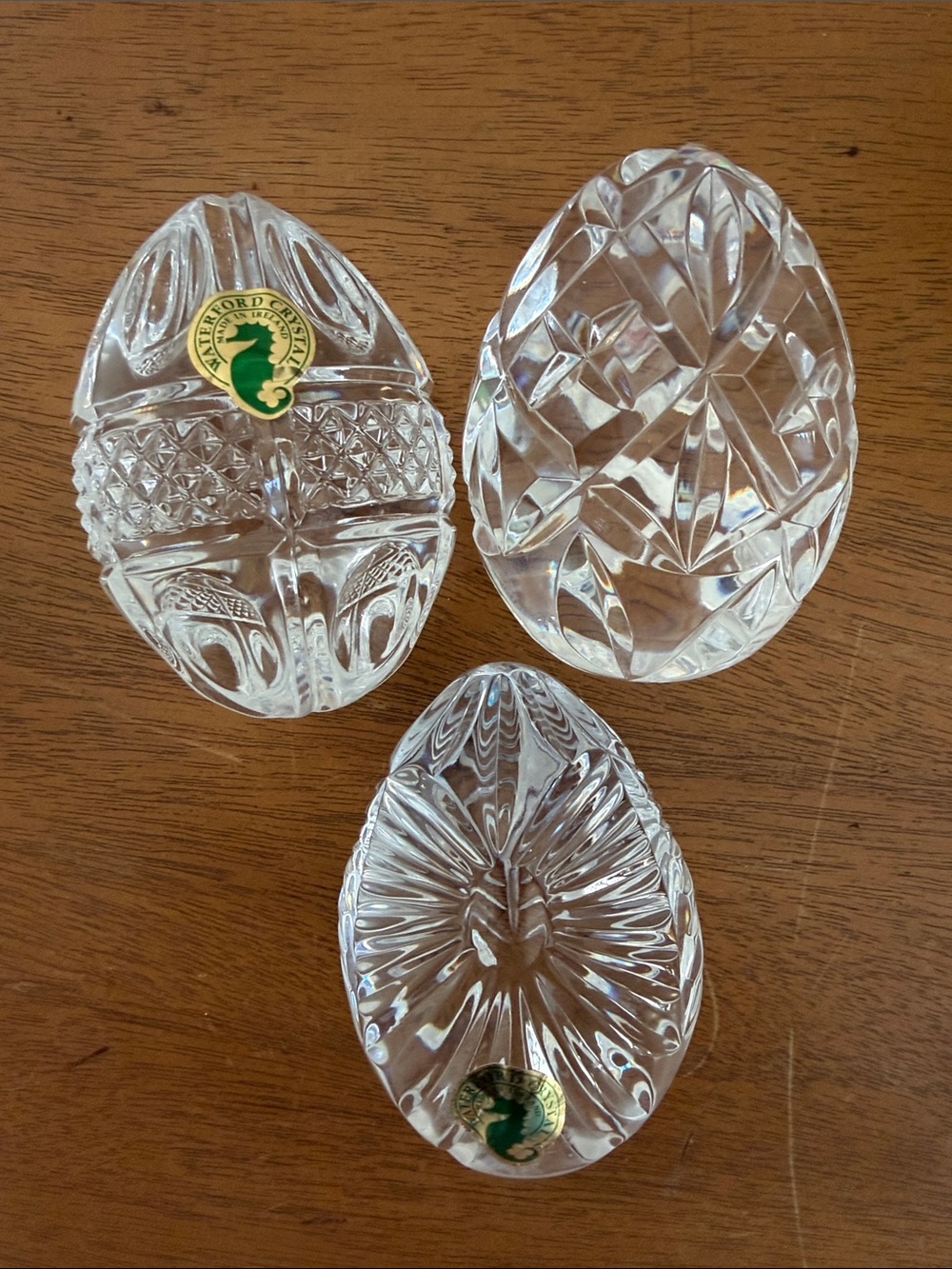 Vintage Waterford Crystal Egg Lot - Set of 3 Original Stickers